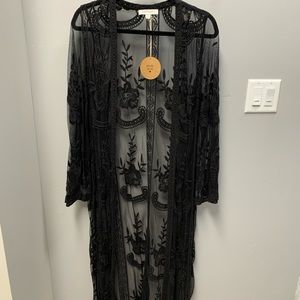 Black lace cardigan